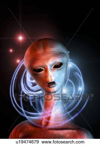 Alien, artwork View Large Illustration Stock Illustration - Alien, artwork. Fotosearch
