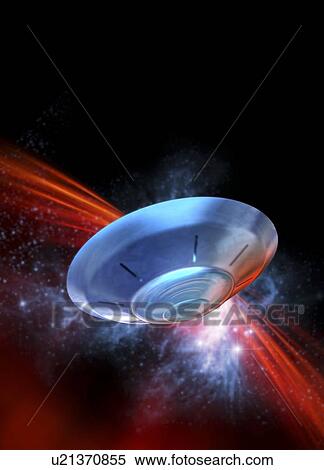 Stock Illustration - Alien spacecraft, artwork. Fotosearch