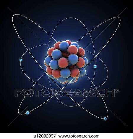 Stock Illustration - Atom, artwork. Fotosearch