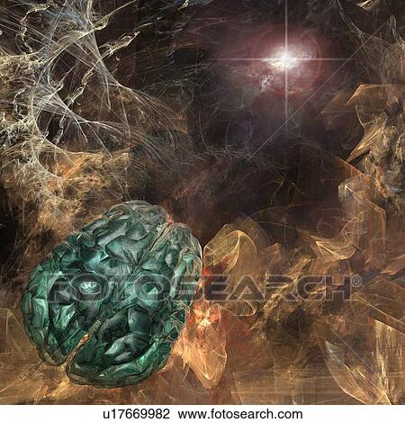 Brain activity, conceptual artwork View Large Illustration Drawing - Brain activity, conceptual artwork. Fotosearch