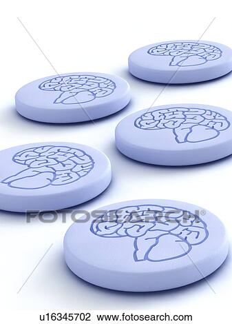 Brain drug View Large Illustration Drawing - Brain drug. Fotosearch