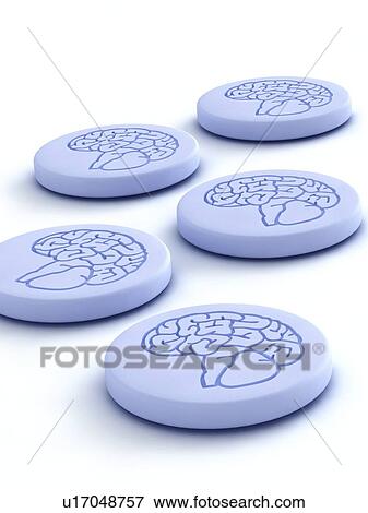 Stock Illustration - Brain drug. Fotosearch