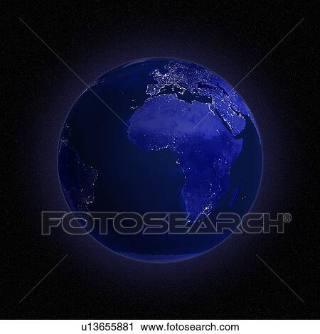 Europe and Africa at night, artwork View Large Illustration Clip Art - Europe and Africa at night, artwork. Fotosearch