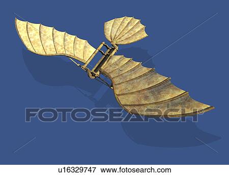 Stock Illustration - Flying machine, artwork. Fotosearch