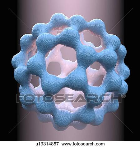 Stock Illustration - Fullerene molecule, artwork. Fotosearch