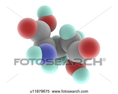Glutamic acid molecule View Large Illustration Stock Illustration - Glutamic acid molecule. Fotosearch
