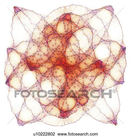 Drawing - Lissajous figure, artwork. Fotosearch