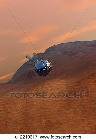 Mars probe, artwork View Large Illustration Stock Illustration - Mars probe, artwork. Fotosearch