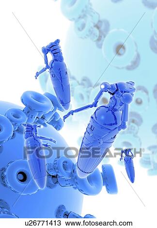 Medical nanobots, artwork View Large Illustration Drawing - Medical nanobots, artwork. Fotosearch