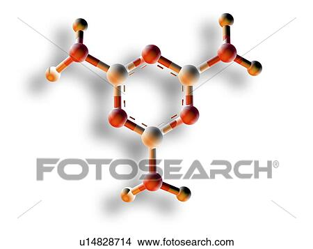 Stock Illustration - Melamine, molecular model. Fotosearch