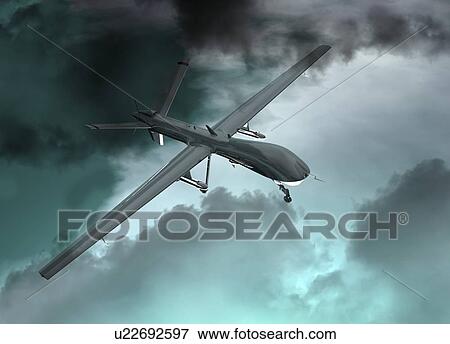 Military drone, artwork View Large Illustration Stock Illustration - Military drone, artwork. Fotosearch