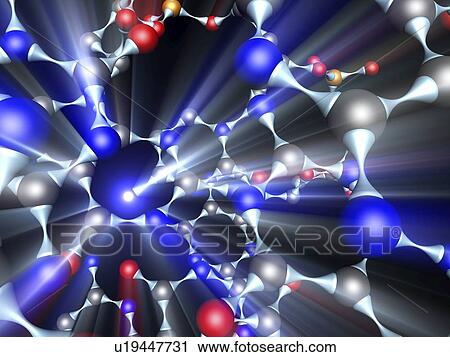 Clip Art - Molecule, artwork. Fotosearch