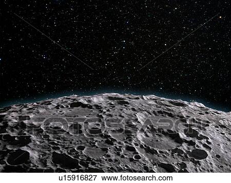 Stock Illustration - Moon's surface, artwork. Fotosearch