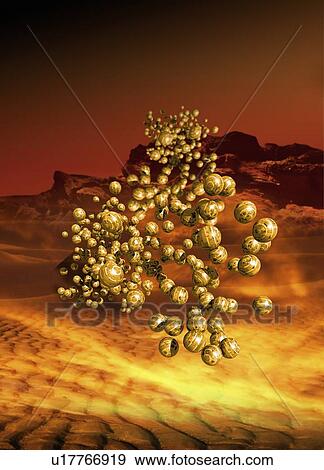 Stock Illustration - Nanobot space probes, artwork. Fotosearch
