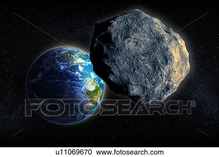 Near-Earth asteroid, artwork View Large Illustration Clipart - Near-Earth asteroid, artwork. Fotosearch