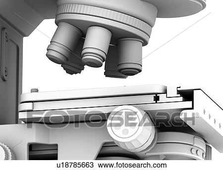Optical light microscope, artwork View Large Illustration Drawing - Optical light microscope, artwork. Fotosearch