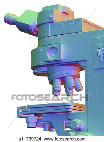 Optical light microscope, artwork View Large Illustration Stock Illustration - Optical light microscope, artwork. Fotosearch