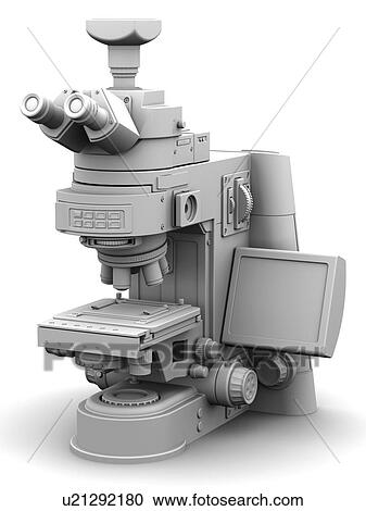 Clipart - Optical light microscope with camera. Fotosearch