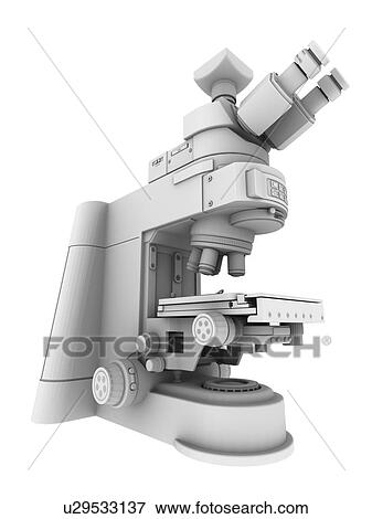Stock Illustration - Optical light microscope with camera. Fotosearch