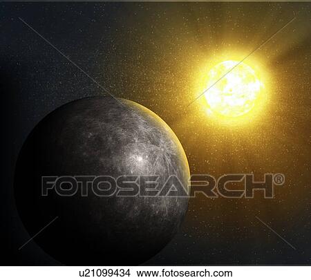 Planet Mercury, artwork View Large Illustration Stock Illustration - Planet Mercury, artwork. Fotosearch