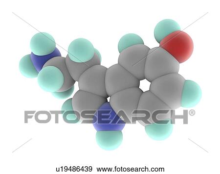 Stock Illustration - Serotonin molecule. Fotosearch