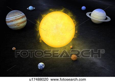 Clipart - Solar system, artwork. Fotosearch