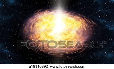 Drawing - Solar system formation, artwork. Fotosearch