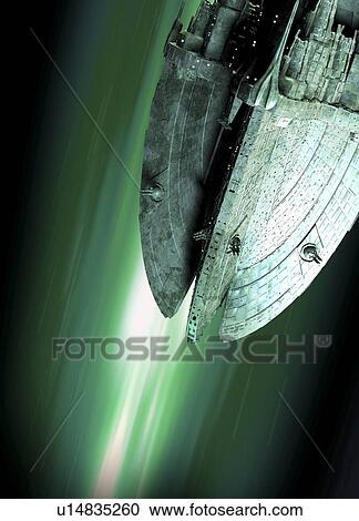 Clipart - Spaceship, artwork. Fotosearch