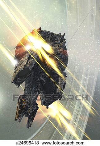 Stock Illustration - Spaceship, artwork. Fotosearch