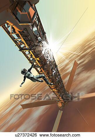 Stock Illustration - Spacewalk, artwork. Fotosearch