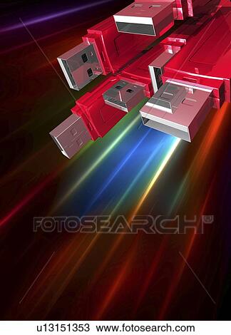 USB sticks, artwork View Large Illustration Drawing - USB sticks, artwork. Fotosearch