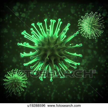 Virus particles, artwork View Large Illustration Stock Illustration - Virus particles, artwork. Fotosearch