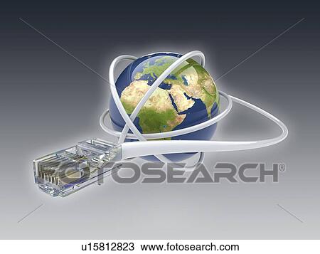 Drawing - World wide web, conceptual image. Fotosearch