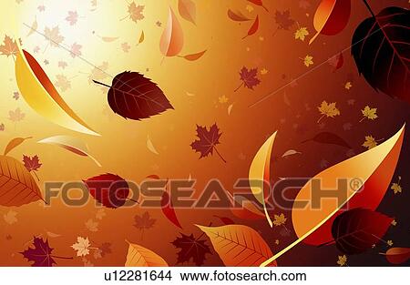 Stock Illustration - Autumn leaves, artwork. Fotosearch