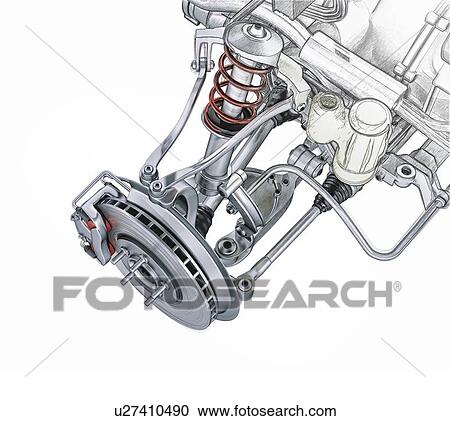 Clipart - Car suspension, artwork. Fotosearch