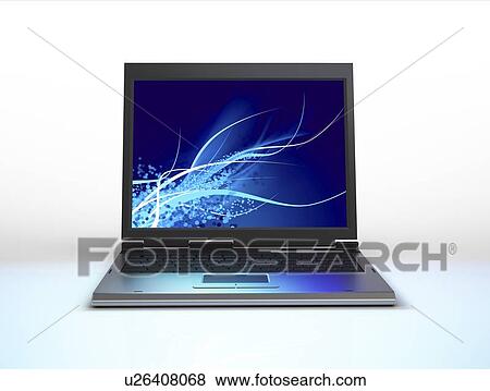 Stock Illustration - Laptop computer, artwork. Fotosearch
