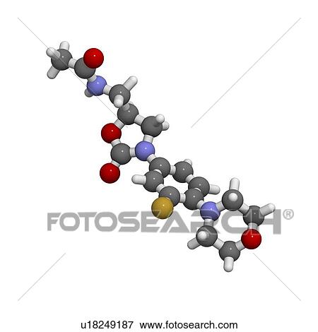 Stock Illustration - Linezolid antibiotic molecule. Fotosearch