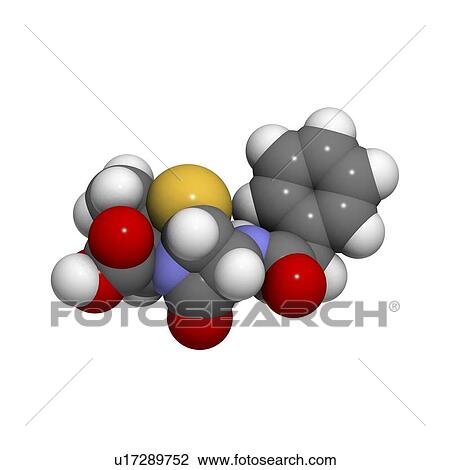 Drawing - Penicillin G molecule. Fotosearch