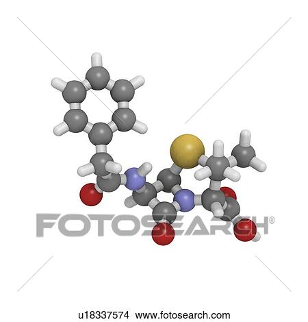 Penicillin G molecule View Large Illustration Stock Illustration - Penicillin G molecule. Fotosearch