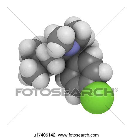 Drawing - Sibutramine anti-obesity drug molecule. Fotosearch