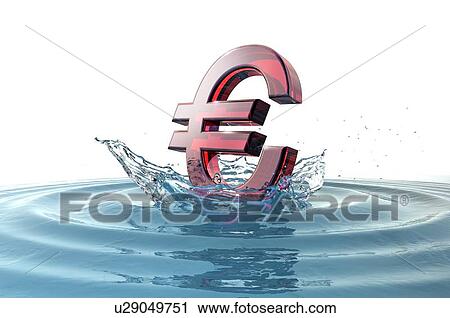 Clip Art - Sinking currency, conceptual artwork. Fotosearch