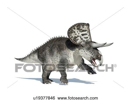 Stock Illustration - Zuniceratops dinosaur, artwork. Fotosearch