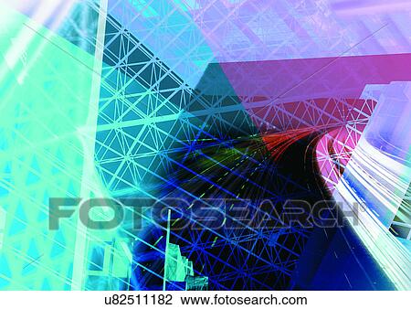 Art, Complex, Building Exterior, Blurred Motion, Arrangement View Large Illustration Drawing - Art, Complex, Building Exterior, Blurred Motion, Arrangement. Fotosearch