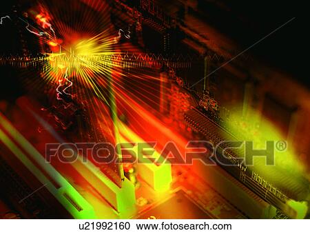 Clipart - Circuit Board Computer Chip, Computer Equipment, Illustration. Fotosearch