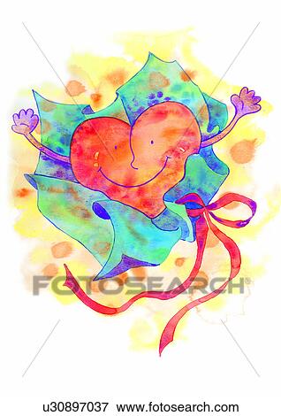 illustration, bear, heart, present, cute, packing, bow View Large Illustration Stock Illustration - illustration, bear, heart, present, cute, packing, bow. Fotosearch