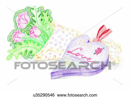 illustration, bear, heart, present, cute, packing, bow View Large Illustration Stock Illustration - illustration, bear, heart, present, cute, packing, bow. Fotosearch