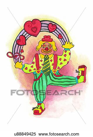 illustration, heart, clown View Large Illustration Stock Illustration - illustration, heart, clown. Fotosearch