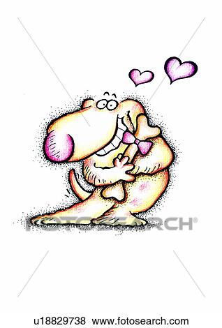 Stock Illustration - illustration, heart, dog, bone. Fotosearch