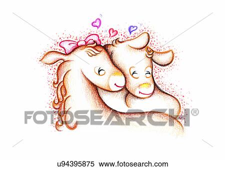 illustration, heart, horse, kiss, love View Large Illustration Stock Illustration - illustration, heart, horse, kiss, love. Fotosearch