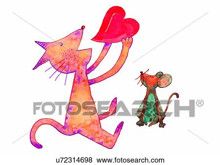 Stock Illustration - illustration, heart, mouse, eat. Fotosearch
